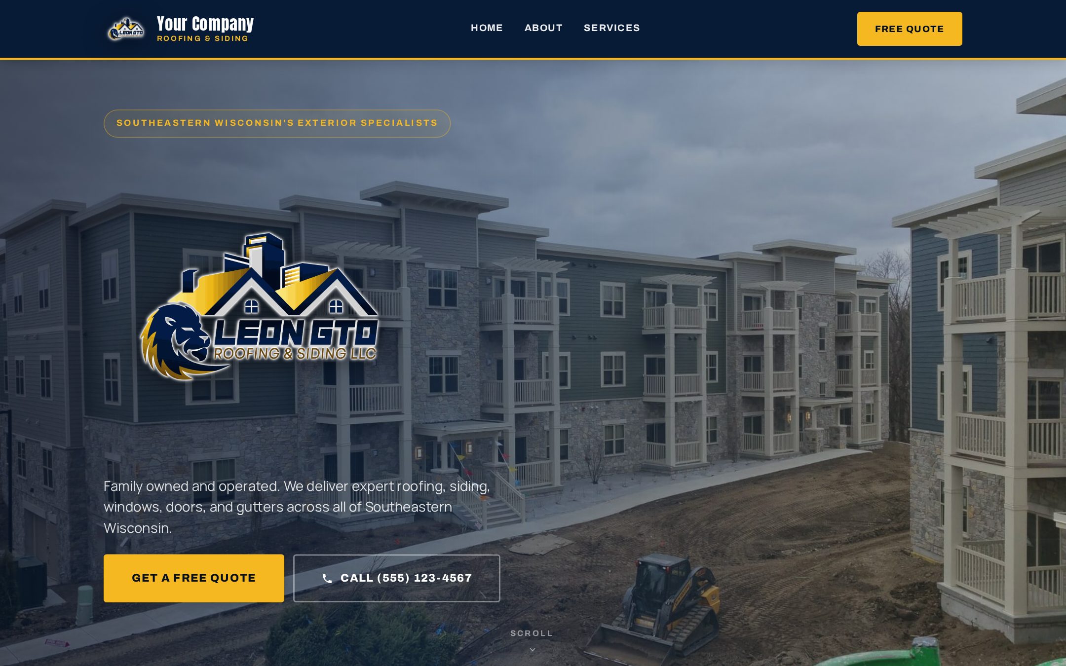 Example V3SU Roofing & Exterior contractor website