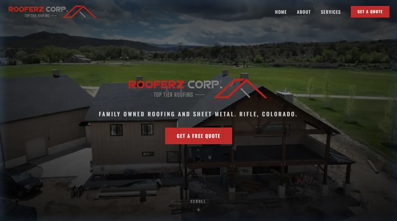 Example V3SU roofing contractor website