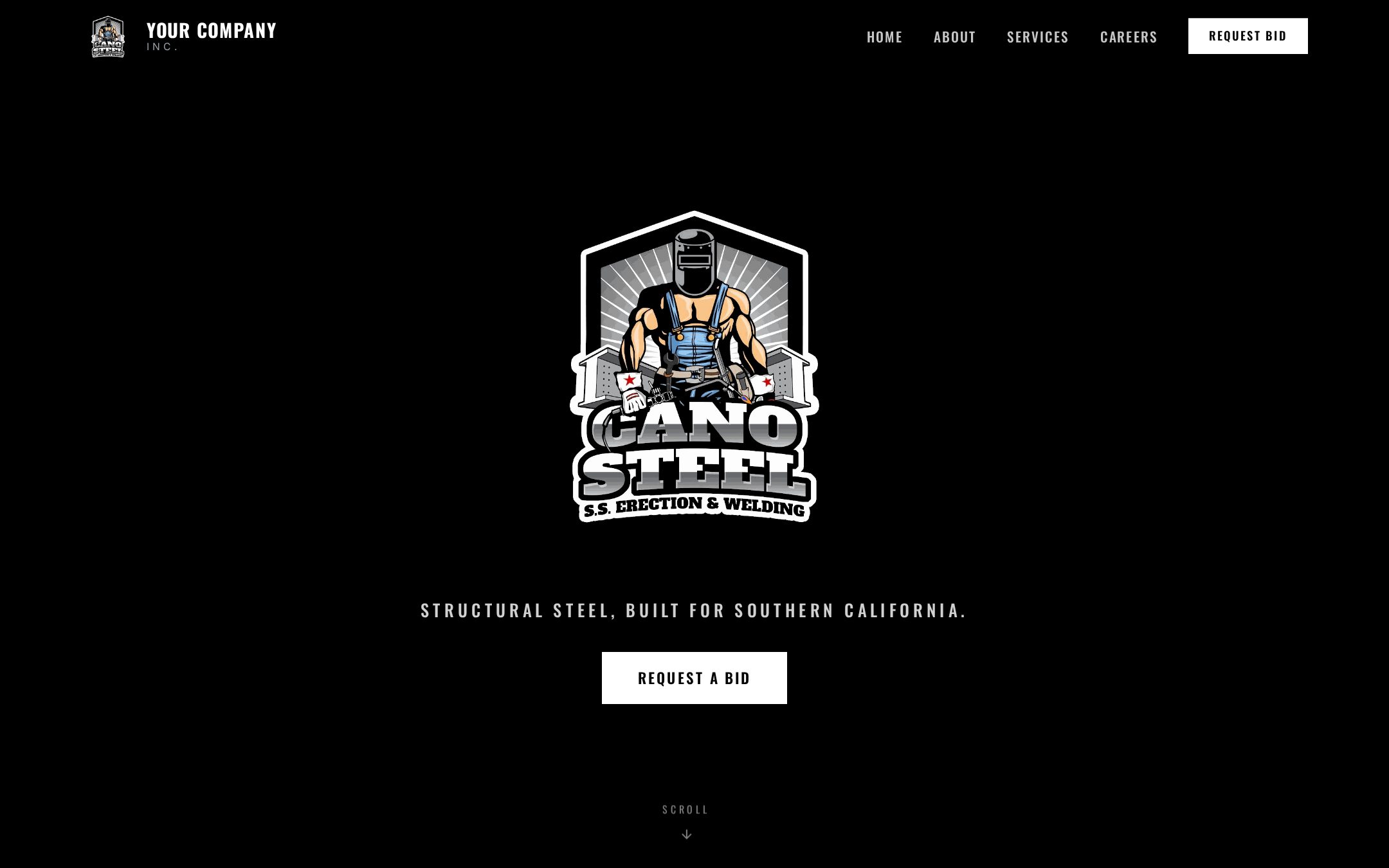 Example V3SU Steel & Metal Fabrication contractor website
