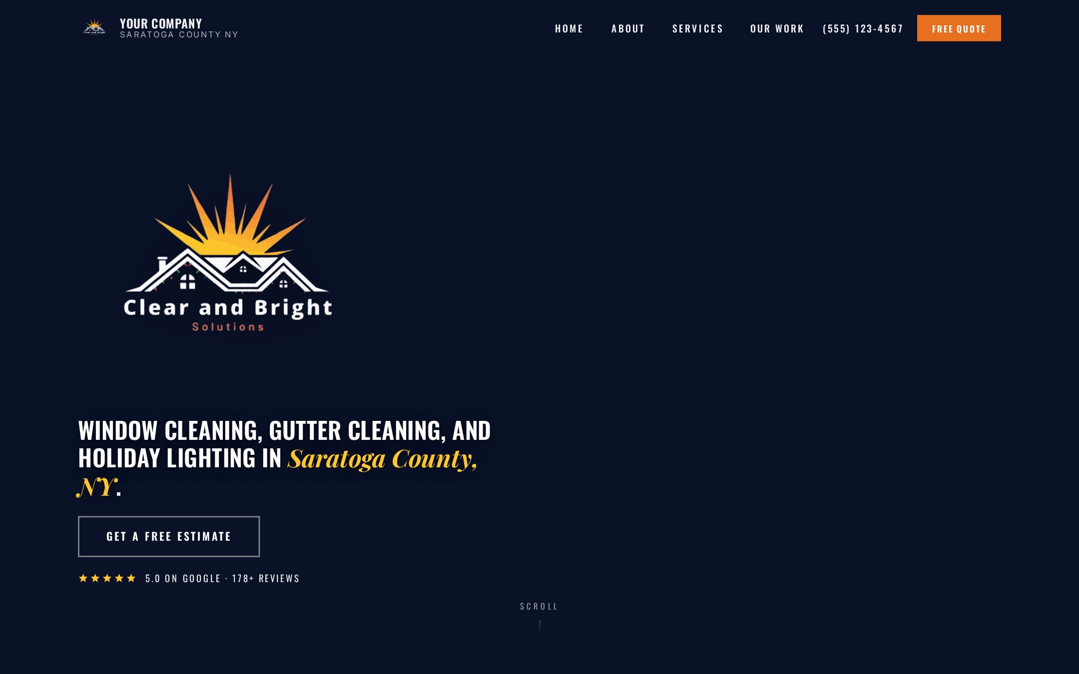 Example V3SU Window Cleaning contractor website
